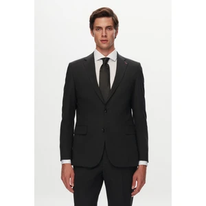 Ds Damat Slim Fit Antrasit Düz Yünlü Travel Takim Elbise