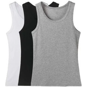 Abani Classic Ceylanoğlu Erkek Beyaz 3'lü Paket %100 Pamuk Ribana Atlet