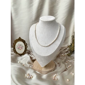 Doğal Arpa Kadın Inci Kolye Çelik Aparat