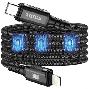 30W Mıknatıslı Usb-C Lightning Data ve Şarj Kablosu Ip-30