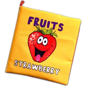 Ingilizce Meyveler Kumaş Sessiz Kitap E126 - Bez Kitap , Eğitici Oyuncak , Yumuşak ve Hışırtılı