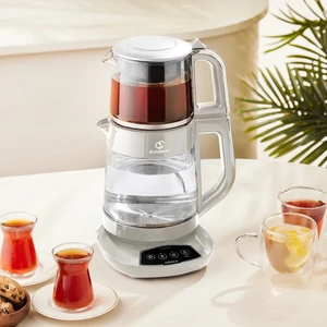 Çaysever 3 In 1 Konuşan Cam Çay Makinesi Su Isıtıcı ve Mama Suyu Hazırlama 1700W Starlight