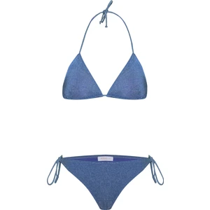 Lurex Fitilli Üçgen Bikini Takım