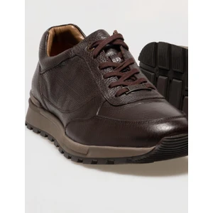 Hakiki Deri Kahverengi Bağcıklı Erkek Spor Ayakkabı