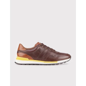 Erkek Procida Baskı Detaylı Bağcıklı Sneaker Ayakkabı 460M1301 Kahve