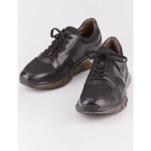 Hakiki Deri Light Tpu Taban Siyah Erkek Bağcıklı Sneaker Spor Ayakkabı