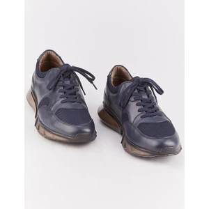 Hakiki Deri Light Tpu Taban Lacivert Bağcıklı Erkek Spor Ayakkabı