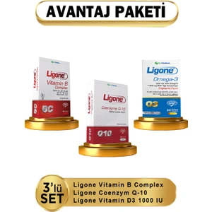 Vitamin B Complex + Ligone Omega-3 +  Ligone Coenzyme Q-10