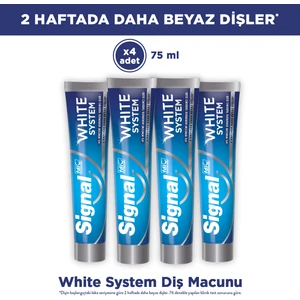 White System Diş Macunu Original 2 Haftada Daha Beyaz Dişler 75 ml x4