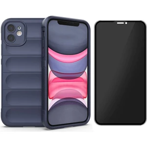 iPhone 11 Kılıf Esnek TPU Oyuklu Arka Yüzey Tasarımlı Zore Etnik Silikon Kapak + Hayalet Ekran Koruyucu