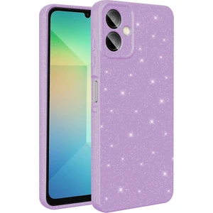 Bilişim Aksesuar Samsung Galaxy A06 Kılıf Kamera Korumalı Simli Lüks Sah Koton Kapak - Lila