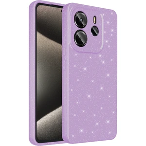 Bilişim Aksesuar Xiaomi Redmi Note 14 Kılıf Kamera Korumalı Simli Lüks Sah Koton Kapak - Lila