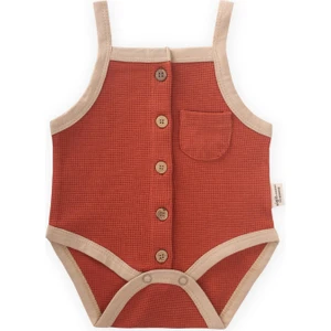 Biye Detaylı Waffle Zıbın 0-3 Yaş Kiremit