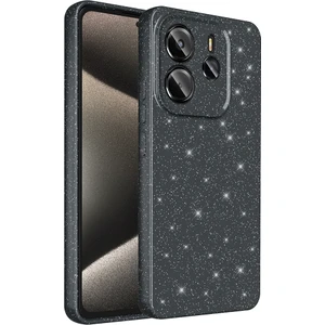 Redmi Note 14 5g Kılıf Kamera Korumalı Simli Lüks Sah Koton Kapak - Siyah
