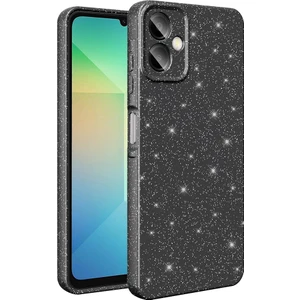 Bilişim Aksesuar Samsung Galaxy A06 Kılıf Kamera Korumalı Simli Lüks Sah Koton Kapak - Siyah