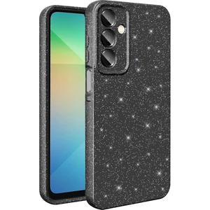 Bilişim Aksesuar Samsung Galaxy A16 Kılıf Kamera Korumalı Simli Lüks Sah Koton Kapak - Siyah