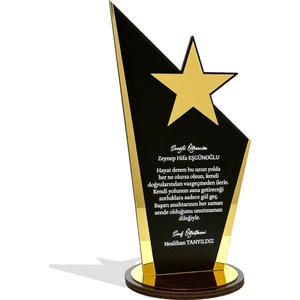 Kişiye Özel Plaket - Ahşap Plaket - Mezuniyet Hatırası - Okul Plaketi - 23 cm  x 12 cm