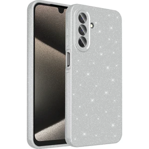 Bilişim Aksesuar Samsung Galaxy A26 Kılıf Kamera Korumalı Simli Lüks Sah Koton Kapak - Gümüş