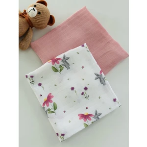 %100 Pamuk 2'li Müslin Bebek Battaniye Seti Oeko-Tex Sertifikalı Müslin Örtü 80 x 90 cm