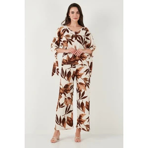 Desenli Regular Fit Truvakar Kol V Yaka Alt-Üst Takım Bayan Takım 5865357