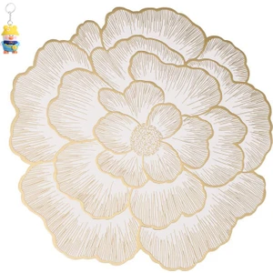 Runxi Life Hall 6 Adet Pvc Gül Artı Alt Sıcak Damgalama Yemek Mat Kaymaz Sıcak Damgalama Bardak Altlığı Çiçek Desen Yaratıcı Dekorasyon Ev Otel Masası (Yurt Dışından)