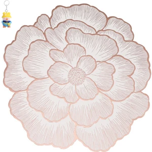 Runxi Life Hall 6 Adet Pvc Gül Artı Alt Sıcak Damgalama Yemek Mat Kaymaz Sıcak Damgalama Bardak Altlığı Çiçek Desen Yaratıcı Dekorasyon Ev Otel Masası (Yurt Dışından)