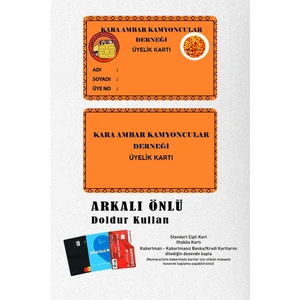 Karambar Arkalı Önlü Kişiselleştirilebilir Set Kredi, Papara, Tosla, Akbil Kart Kaplama