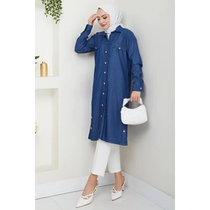 Nesir Çift Cepli Gömlek 1439 - Koyu Mavi