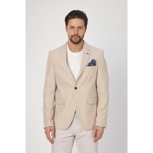 Alturo Erkek Bej Ilkbahar-Yaz Petek Desenli Regular Fit Blazer Ceket