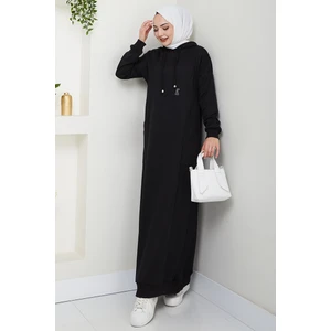 Anger Kapüşonlu Elbise 1421 - Siyah