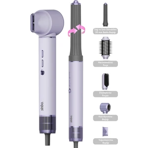 Pro Airwrap Compact Uzun Multi-styler Hava Üfleme 5in1 Saç Şekillendirici Bldc Motor Shd-1719 -Mor