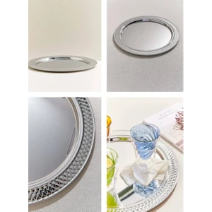Ayna Metal Sunum Tepsi 37,5 cm Tekli