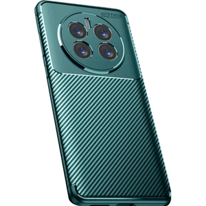 Realme 12 Pro Plus Uyumlu Kılıf Negro Kabon Fiber Desen Silikon Yeşil