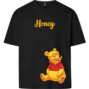 Honey The Pooh Çift Iplik Dokumalı Unisex Premium T-Shirt