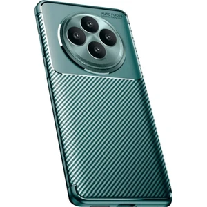 Oppo Reno 11FS Uyumlu Kılıf Negro Kabon Fiber Desen Silikon Yeşil
