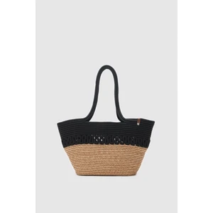 Miami Handmade Hasır Omuz Çantası Siyah