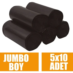 Ege Ayaz Ambalaj Çöp Torbası Jumbo Boy 10’lu 5 Rulo 300 gr Ultra Kalın 80x110 Çöp Poşeti