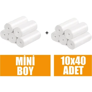 Ege Ayaz Ambalaj Çöp Torbası Mini Boy Küçük 40'lı 10 Rulo 40x50 cm Çöp Poşeti