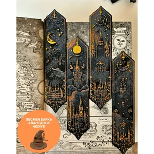 Forge Triverse Harry Potter Hogwarts Seri 1 Kabartmalı Kitap Ayracı 4lü Set ( Hp Seçmen Şapka Anahtarlık  )