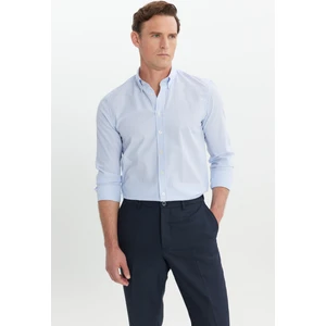 Altınyıldız Classics Pamuklu Slim Fit Dar Kesim Düğmeli Gömlek Yaka Çizgili Gömlek