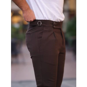 Erkek Old Money Kendinden Kemerli Kumaş Pantolon