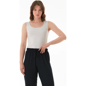 Bürümcük Kumaş Dantelli Askılı Body