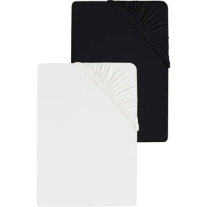 2 Adet Battal Boy Düz Pamuklu Çift Kişilik 200 x 200 cm Lastikli Penye Çarşaf