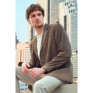 Rodrygo Erkek Vizon Blazer Süet Deri Ceket 25SGD656510