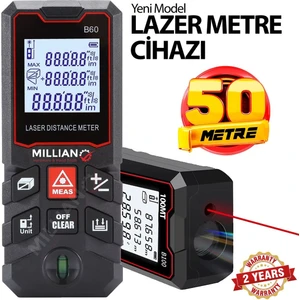 50 Metre Yüksek Hassasiyet Lazer Metre Ölçer LCD Dijital Ekran Su Terazili Lazermetre Lazerli
