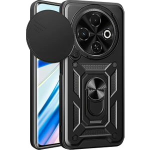 Tecno Spark 30C 4g Pc+Tpu Kickstand Telefon Kapağı, Slayt Kamera Kapaklı (Yurt Dışından)
