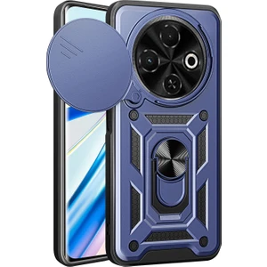 Tecno Spark 30C 4g Pc+Tpu Kickstand Telefon Kapağı, Slayt Kamera Kapaklı (Yurt Dışından)