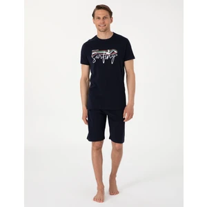 Pierre Cardin Erkek Lacivert Kısakol Şortlu Pijama Takımı 50314387-200