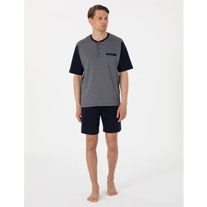 Pierre Cardin Erkek Lacivert Kısakol 3'lü Jakarlı Pijama Takımı 50314443-200