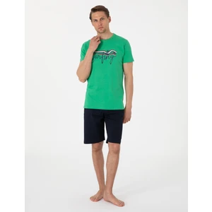 Pierre Cardin Erkek Yeşil Kısakol Şortlu Pijama Takımı 50314387-700